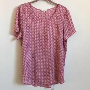Pink short sleeve blouse